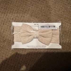 Little Sleepies Heather Oatmeal Ribbed Bow